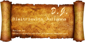 Dimitrievits Julianna névjegykártya