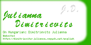 julianna dimitrievits business card